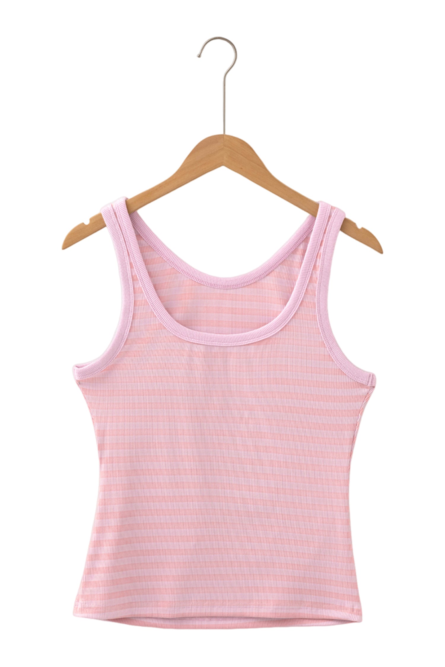 Yellow Stripe Ribbed Knit Slim Tank Top