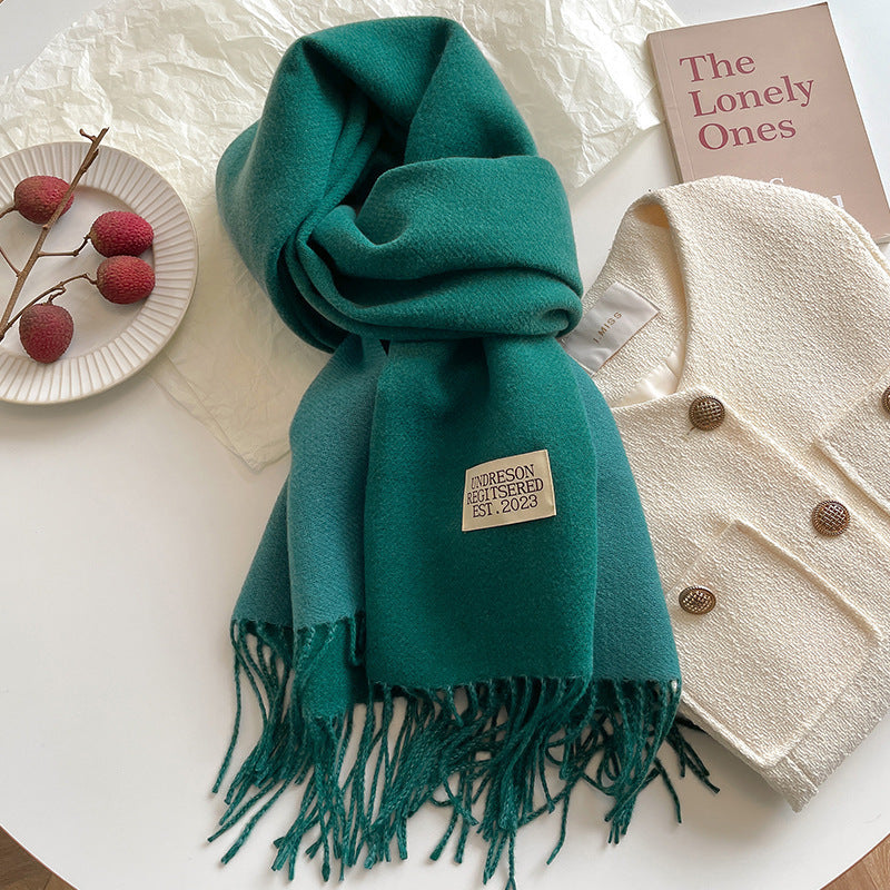 Double-Sided, Winter, Warm, Artificial Cashmere Scarf