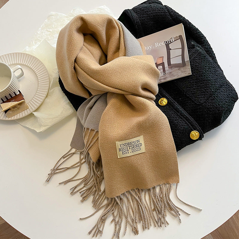 Double-Sided, Winter, Warm, Artificial Cashmere Scarf