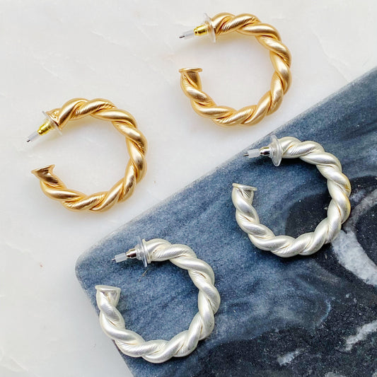 Riley Braided Hoop Earrings by Ellisonyoung.com