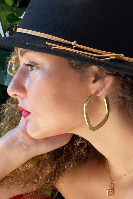 Overall Luxe Square Hoop Earrings by Ellisonyoung.com