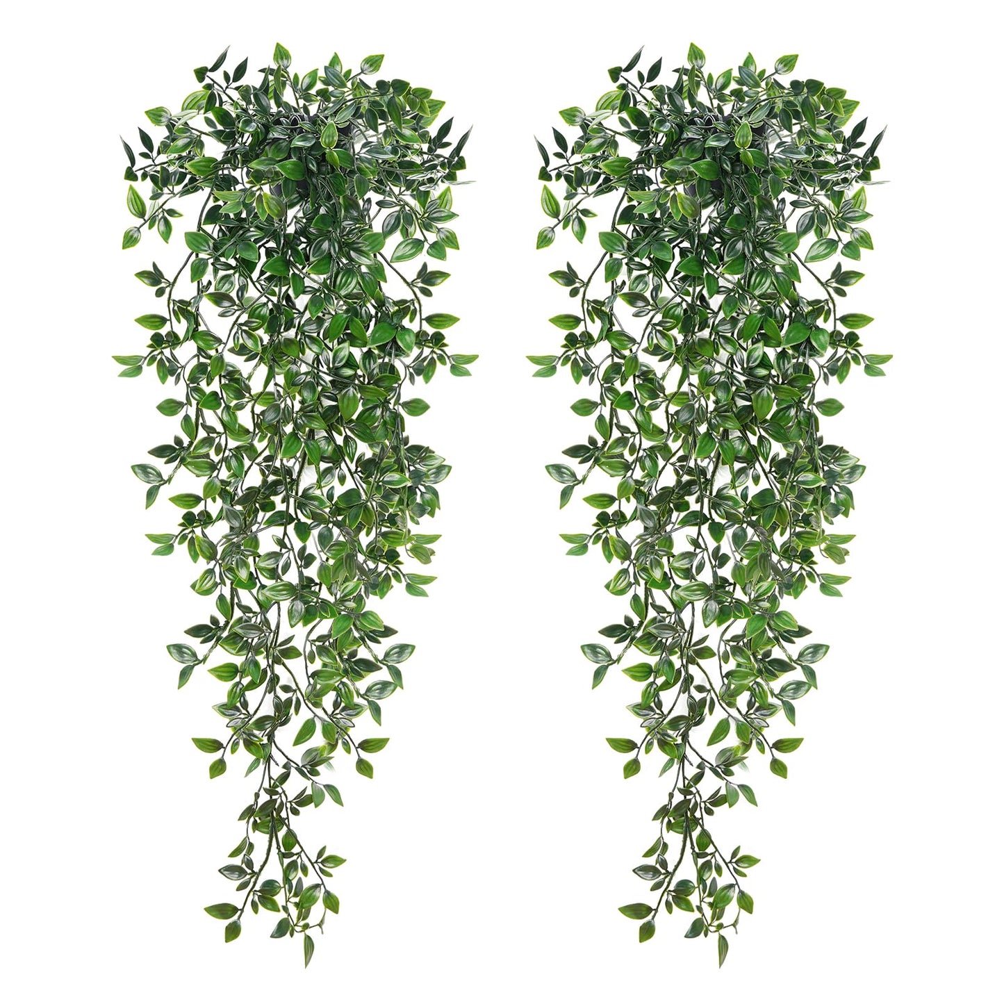 BLEUM CADE Fake Hanging Plants, 2pcs Artificial Hanging Plant, Faux Pothos Vines Hanging Plant Greenery for Wall Home Living Room Indoor Outdoor Decor (No Baskets)