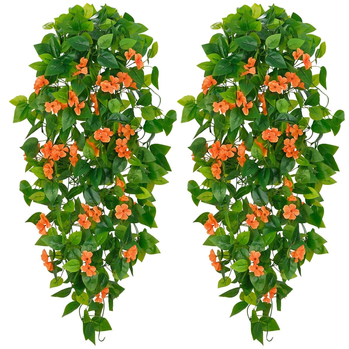 BLEUM CADE Fake Hanging Plants, 2pcs Artificial Hanging Plant, Faux Pothos Vines Hanging Plant Greenery for Wall Home Living Room Indoor Outdoor Decor (No Baskets)