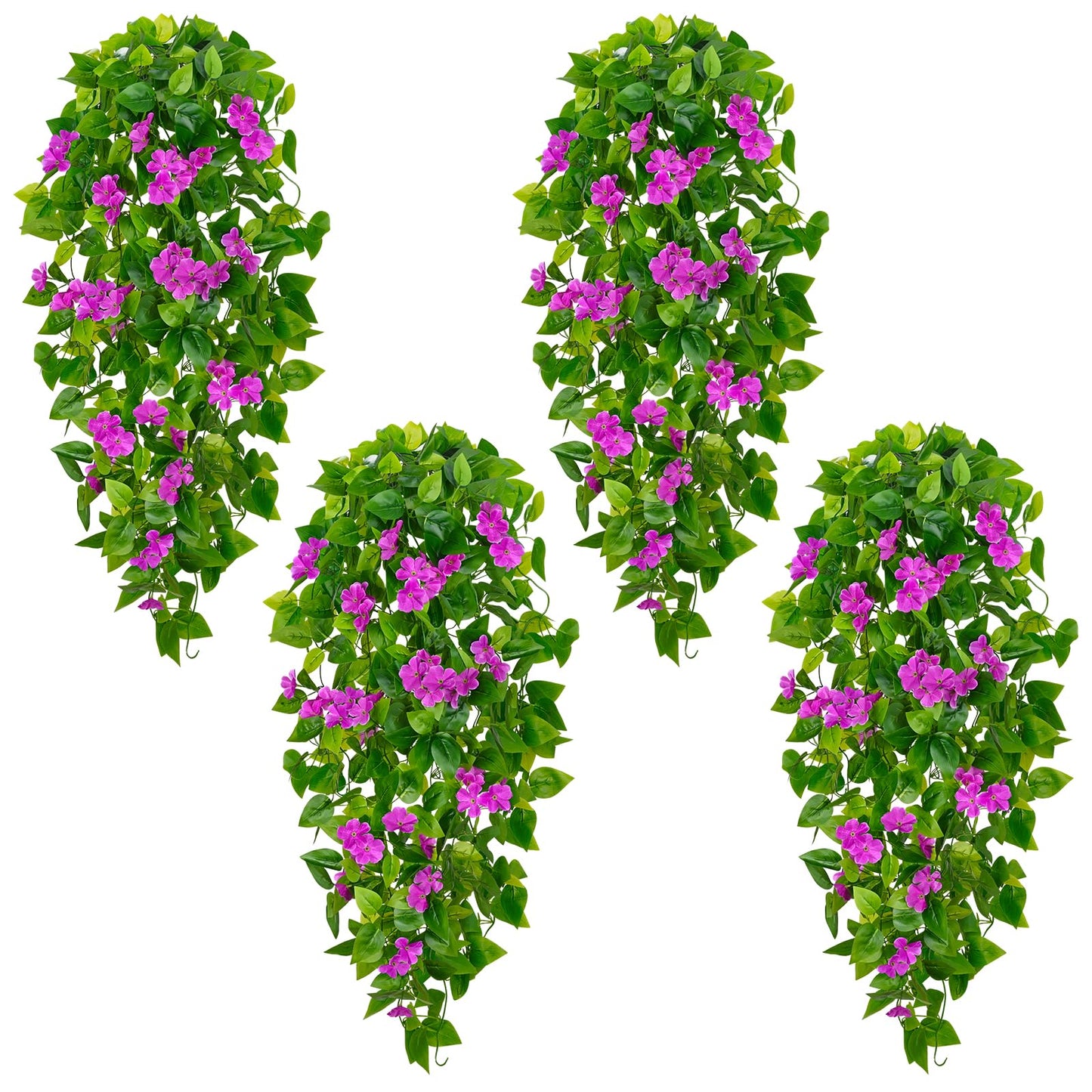 BLEUM CADE Fake Hanging Plants, 2pcs Artificial Hanging Plant, Faux Pothos Vines Hanging Plant Greenery for Wall Home Living Room Indoor Outdoor Decor (No Baskets)