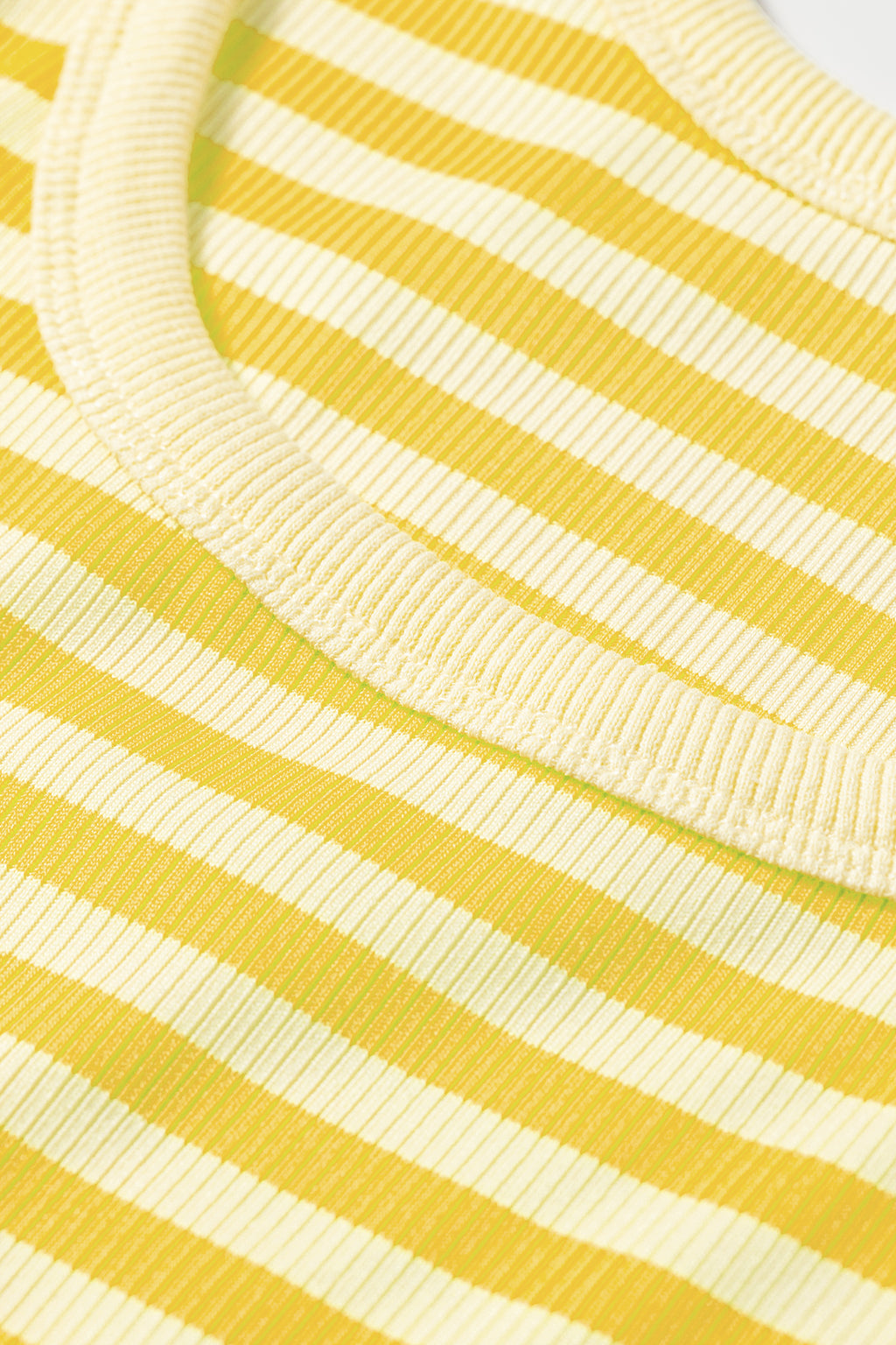 Yellow Stripe Ribbed Knit Slim Tank Top