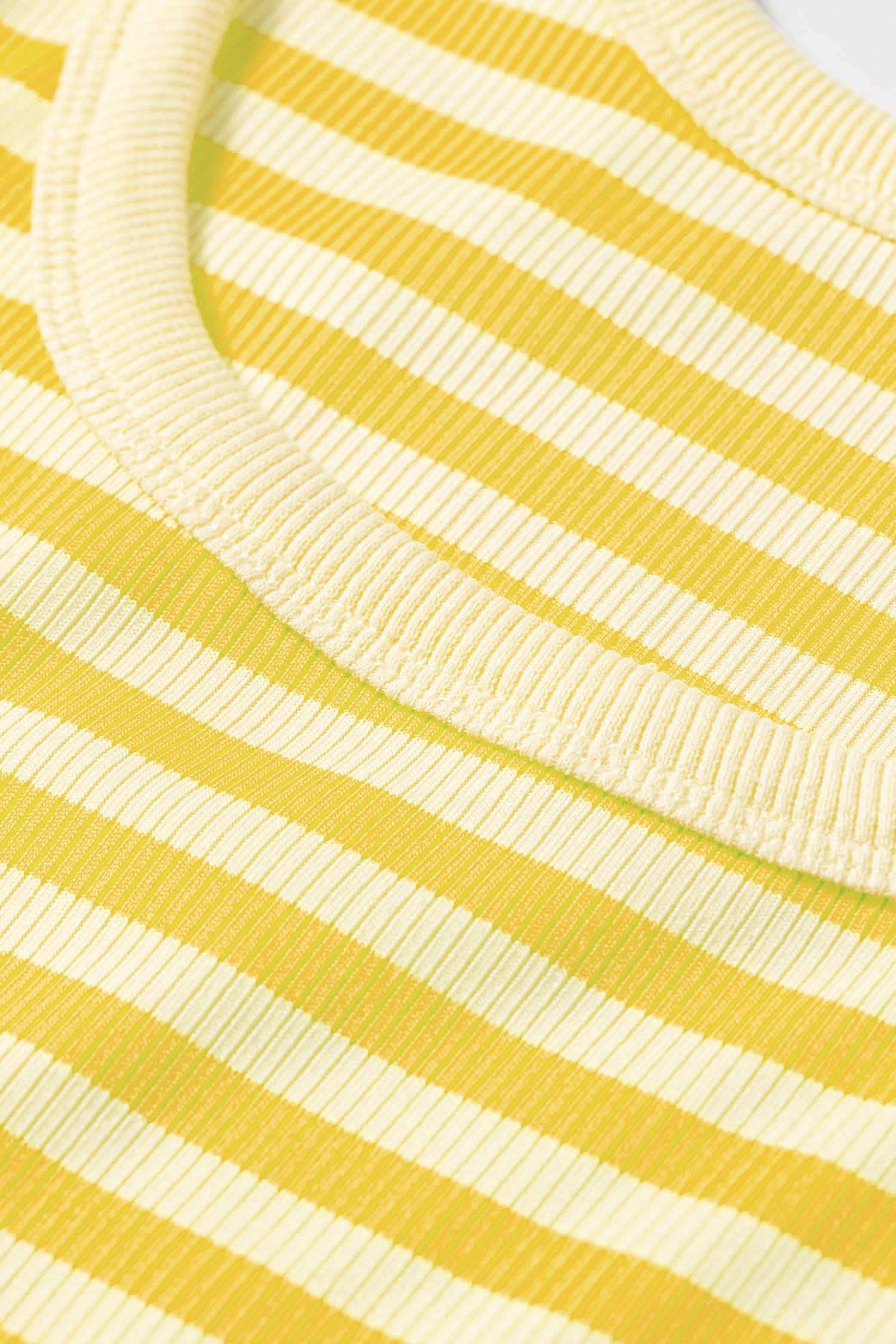 Yellow Stripe Ribbed Knit Slim Tank Top