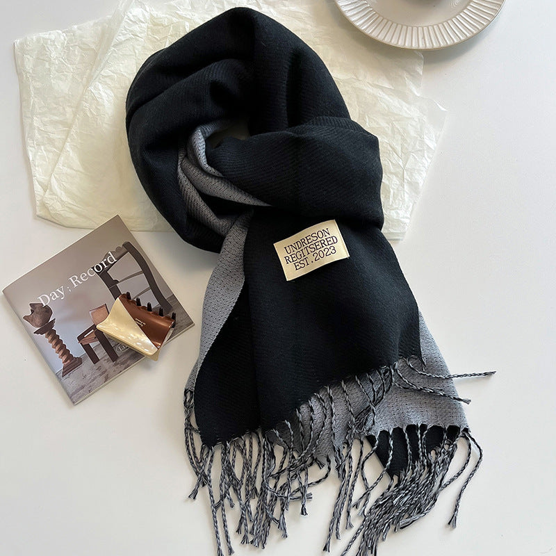 Double-Sided, Winter, Warm, Artificial Cashmere Scarf