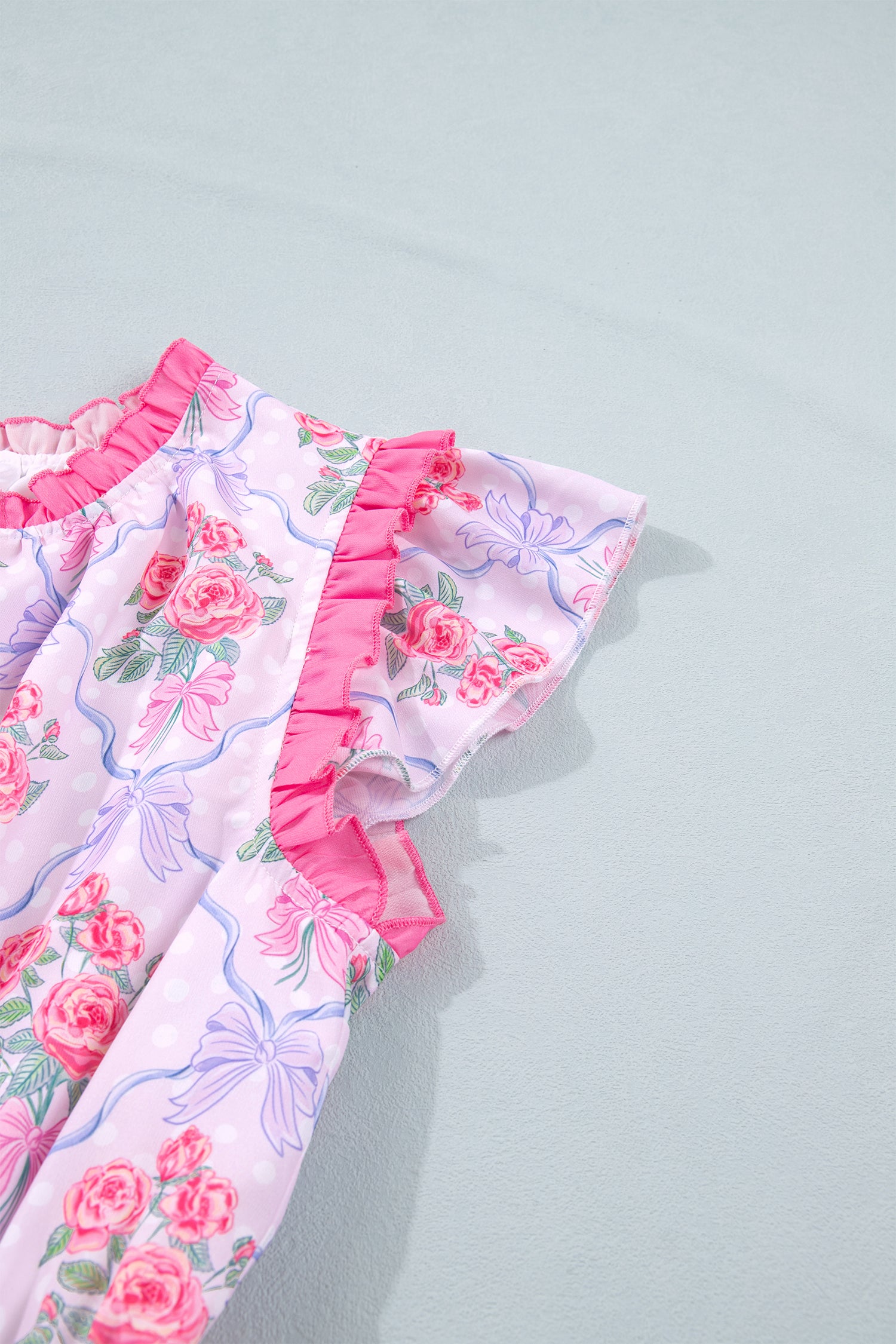 Purple Tiered Ruffles Sleeveless Summer Floral Dress
