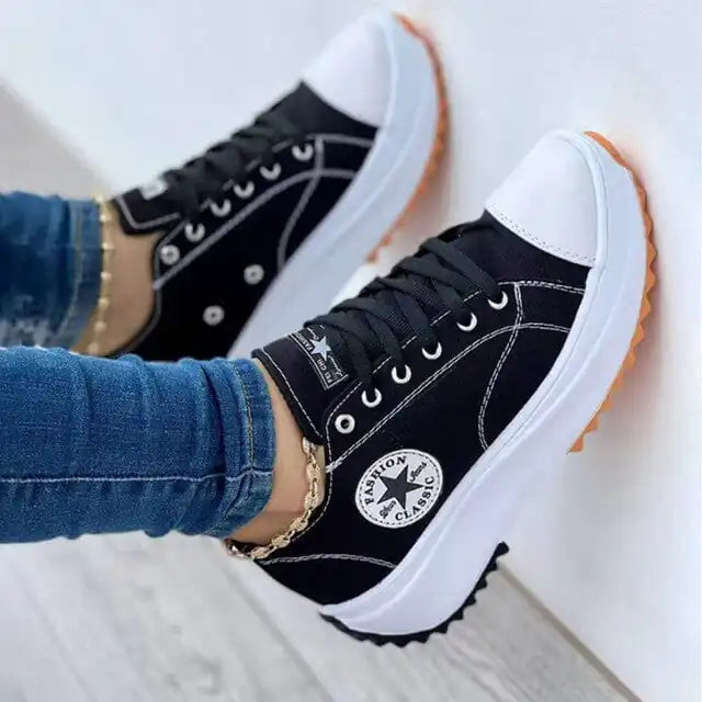 Women's Canvas Lace Up Sneakers