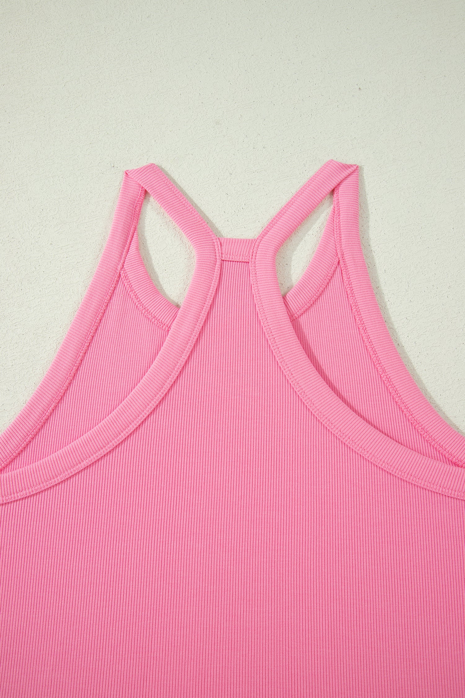 Sachet Pink Slim Tank Top Elastic High Waist Shorts 2pcs Outfit