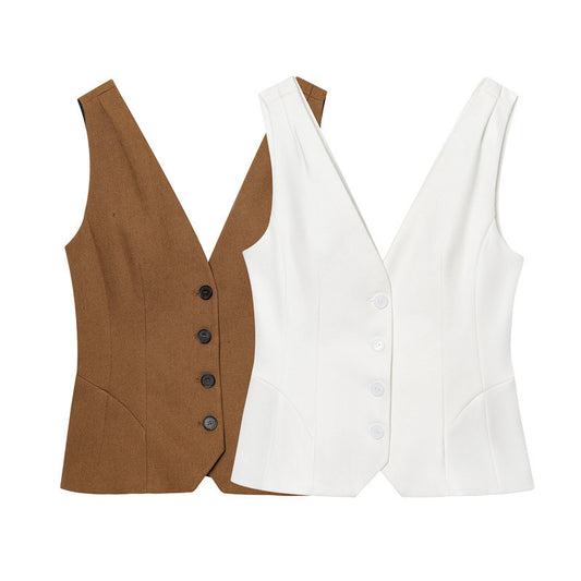 Women's V-neck Sleeveless Vest