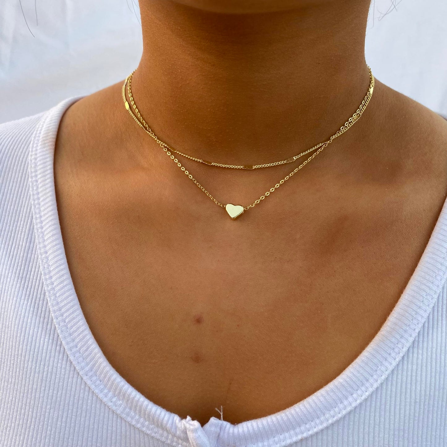 ASCOMY Dainty Gold Necklace for Women 14K Gold Plated Necklaces for Her Delicate Love Heart Necklace Heart Pendant Necklace Cute Necklaces Festival Jewelry Gift for Women