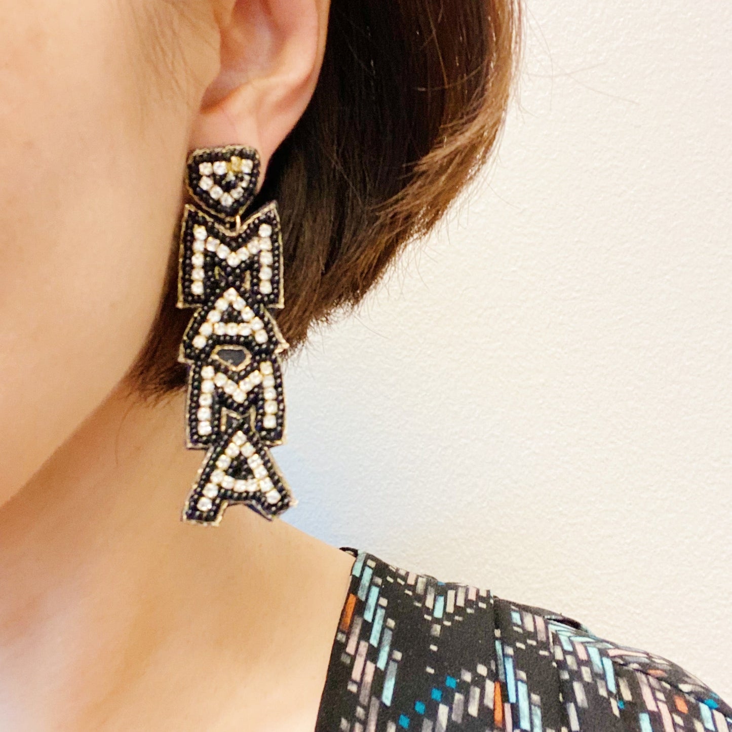Beaded Mama Dangle Earrings by Ellisonyoung.com