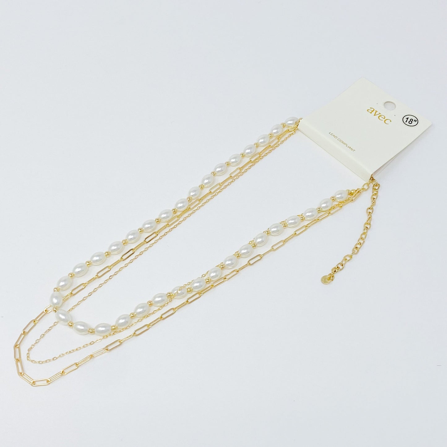 Layered Pearl And Chain Necklace by Ellisonyoung.com