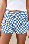 Blue Leopard High Waisted Athletic Shorts