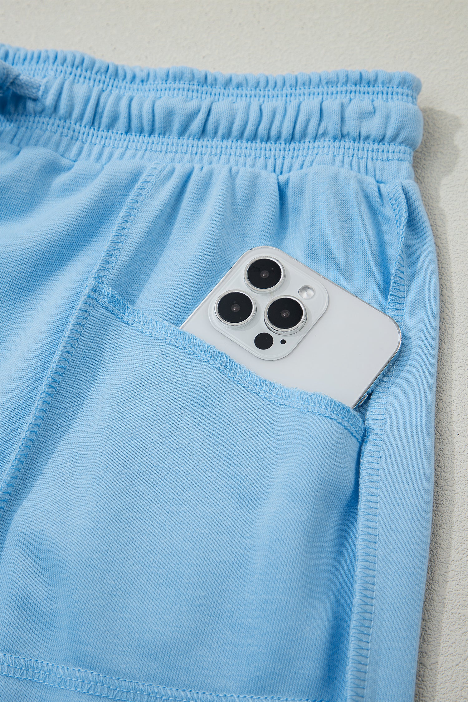 Sky Blue Drop Shoulder Boxy Tee and Barrel Pants Set