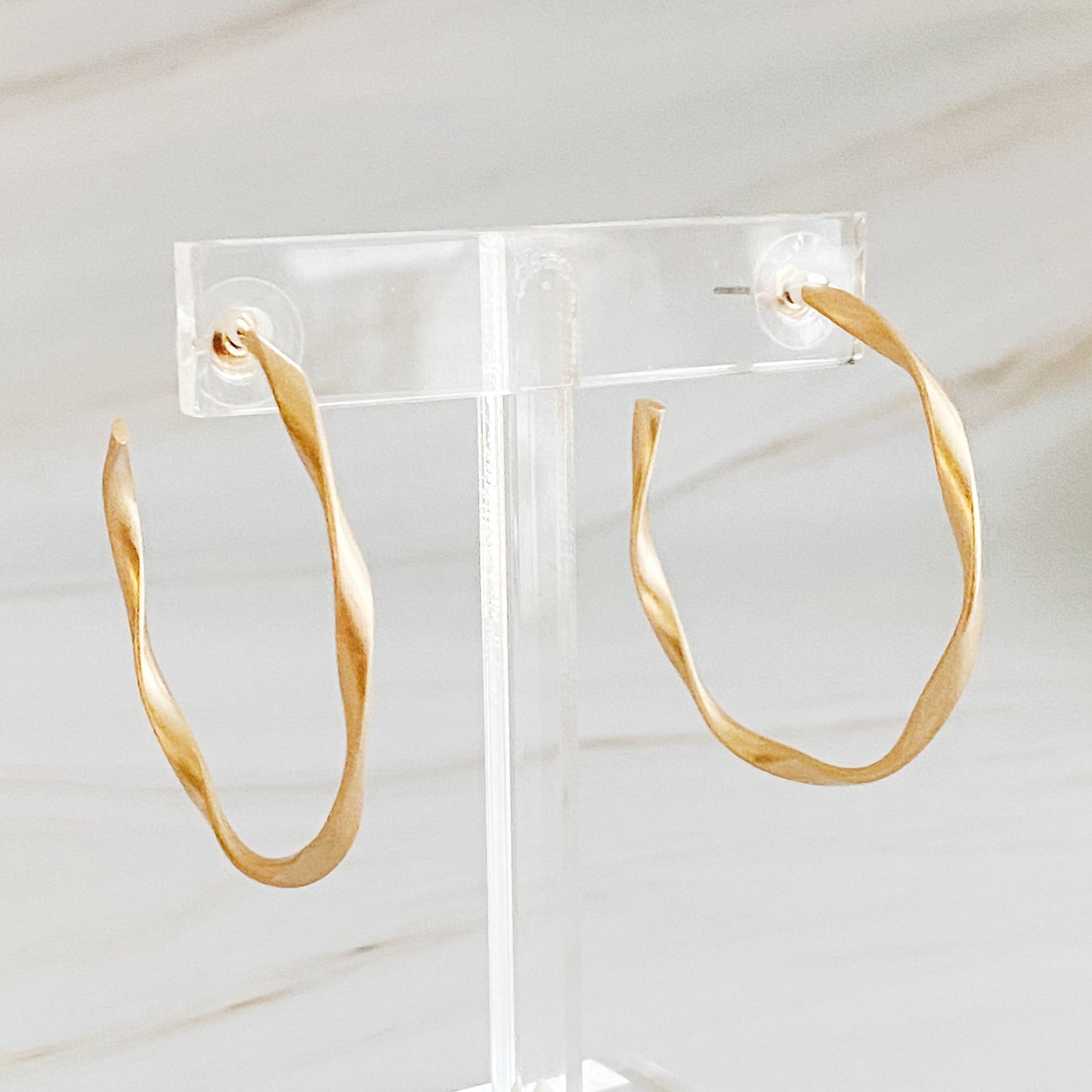 Gentle Wave Sleek Hoop Earrings by Ellisonyoung.com
