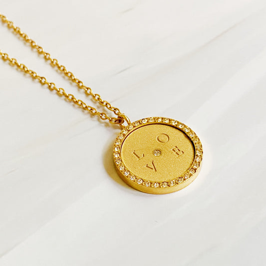 Loveholic Round Pendant Necklace by Ellisonyoung.com