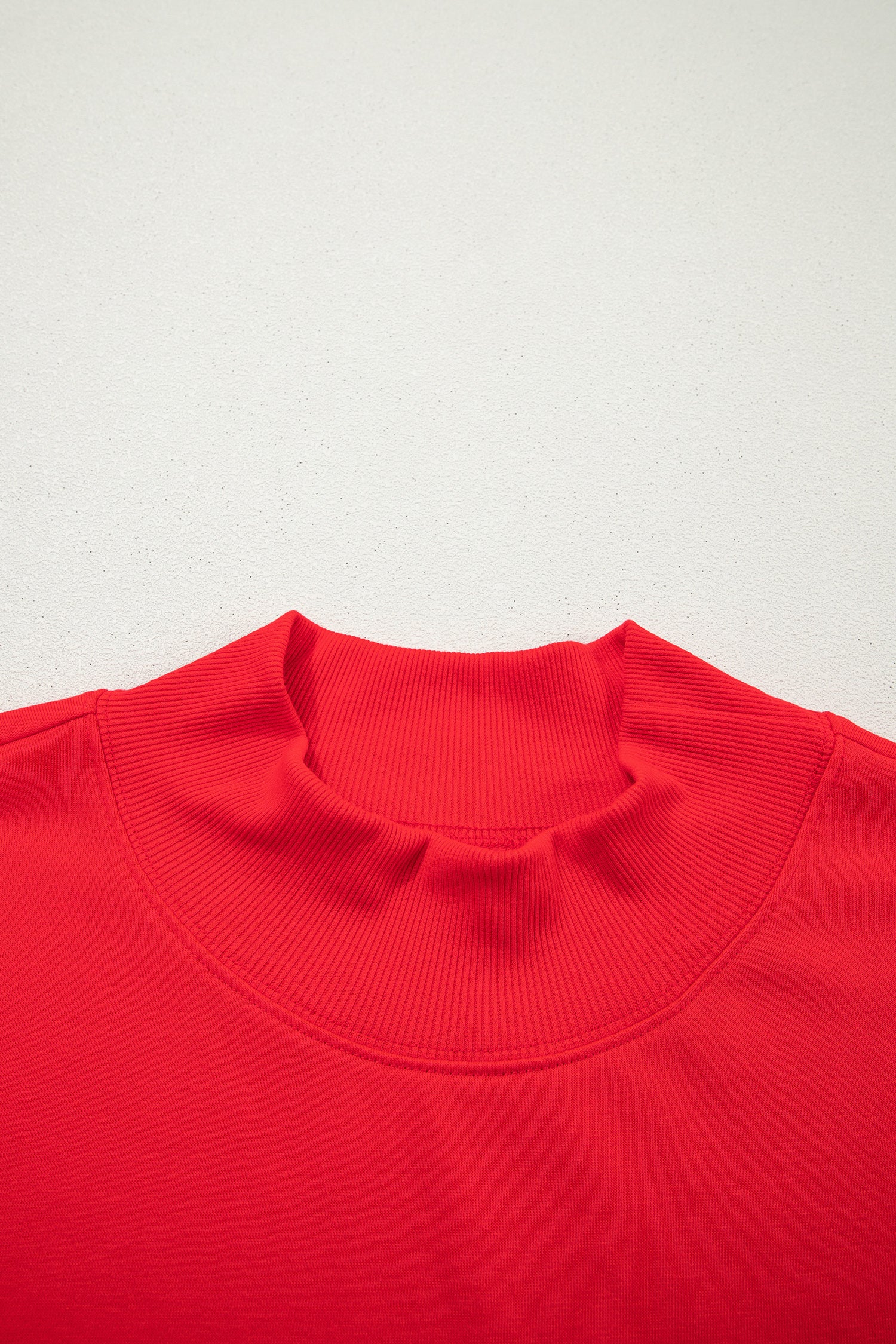 Racing Red Solid Color High Neck Cap Sleeve Loose Top