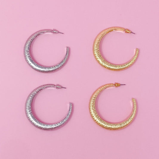 Textured Daily Hoop Earrings by Ellisonyoung.com