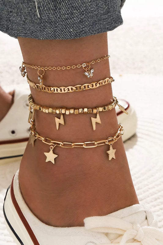 Trendy Player Anklet Set by Ellisonyoung.com