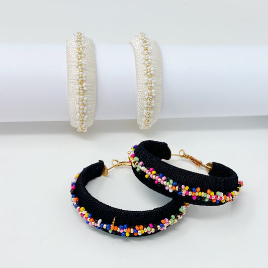 Beaded Hoop Earrings by Ellisonyoung.com