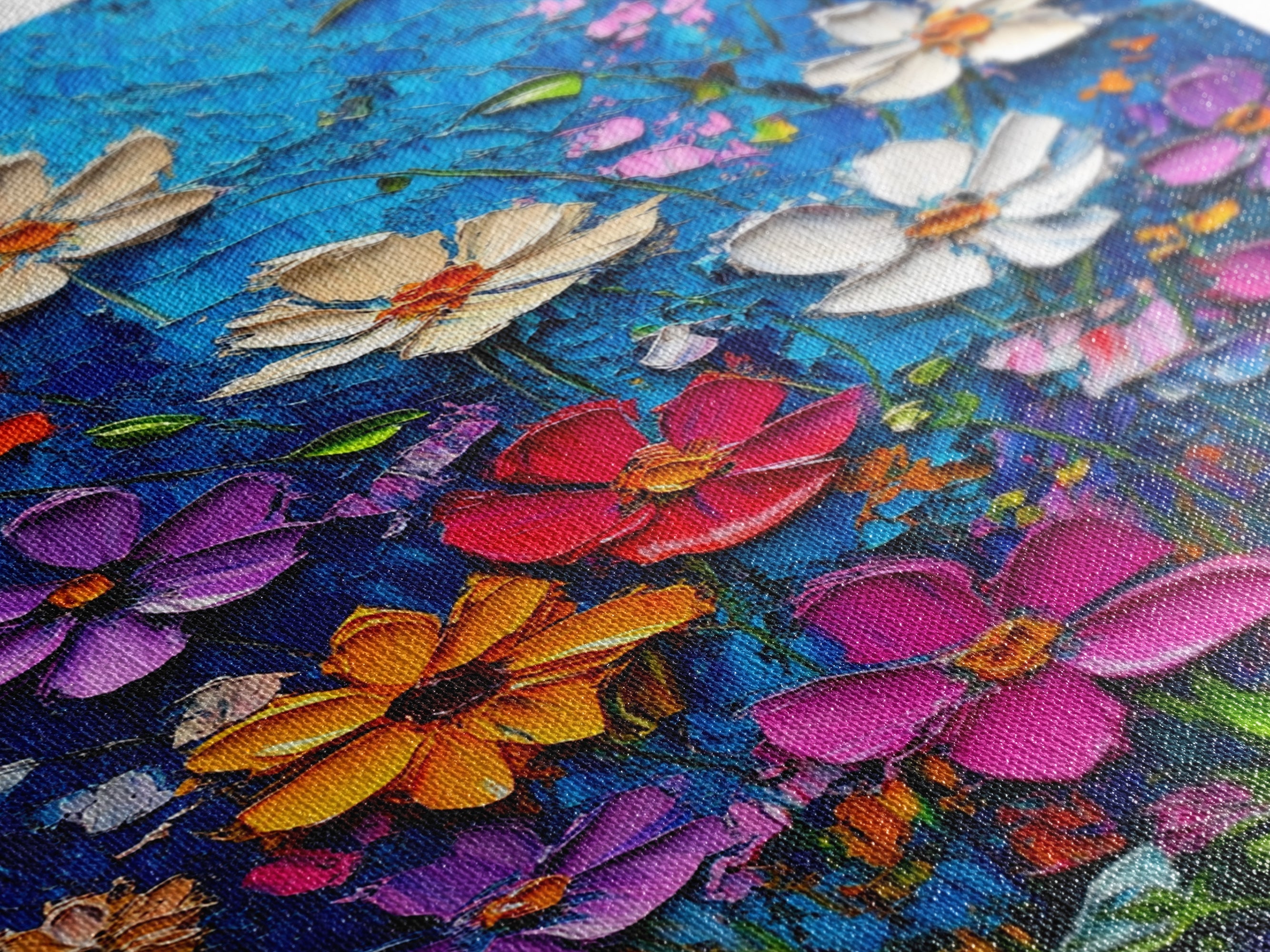 Wildflower Oil Painting Print, Wildflowers Home Decor, Boho Wall Art, Botanical Art, Oil Painting Wall Art, Floral Wall Prints