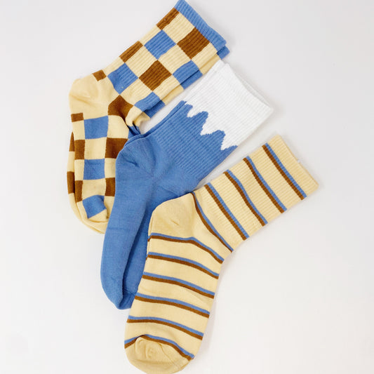 Trendy Pattern Trio Socks Set by Ellisonyoung.com