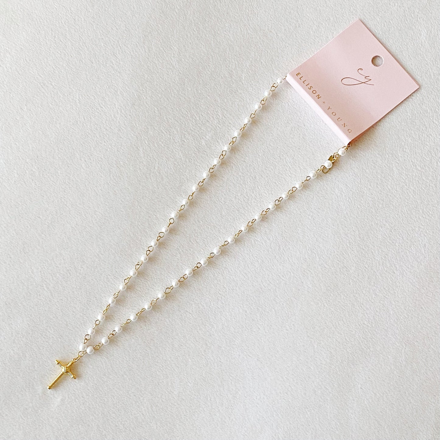 Cabled Cross Pendant Necklace by Ellisonyoung.com