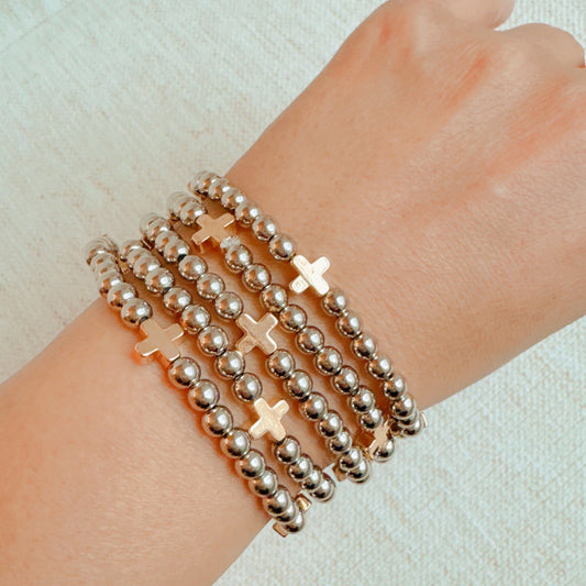 Beads-And-Crosses-Stretch-Bracelet-Set-Of-5