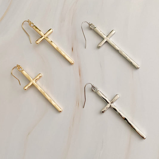 Slim And Stylish Cross Earrings by Ellisonyoung.com