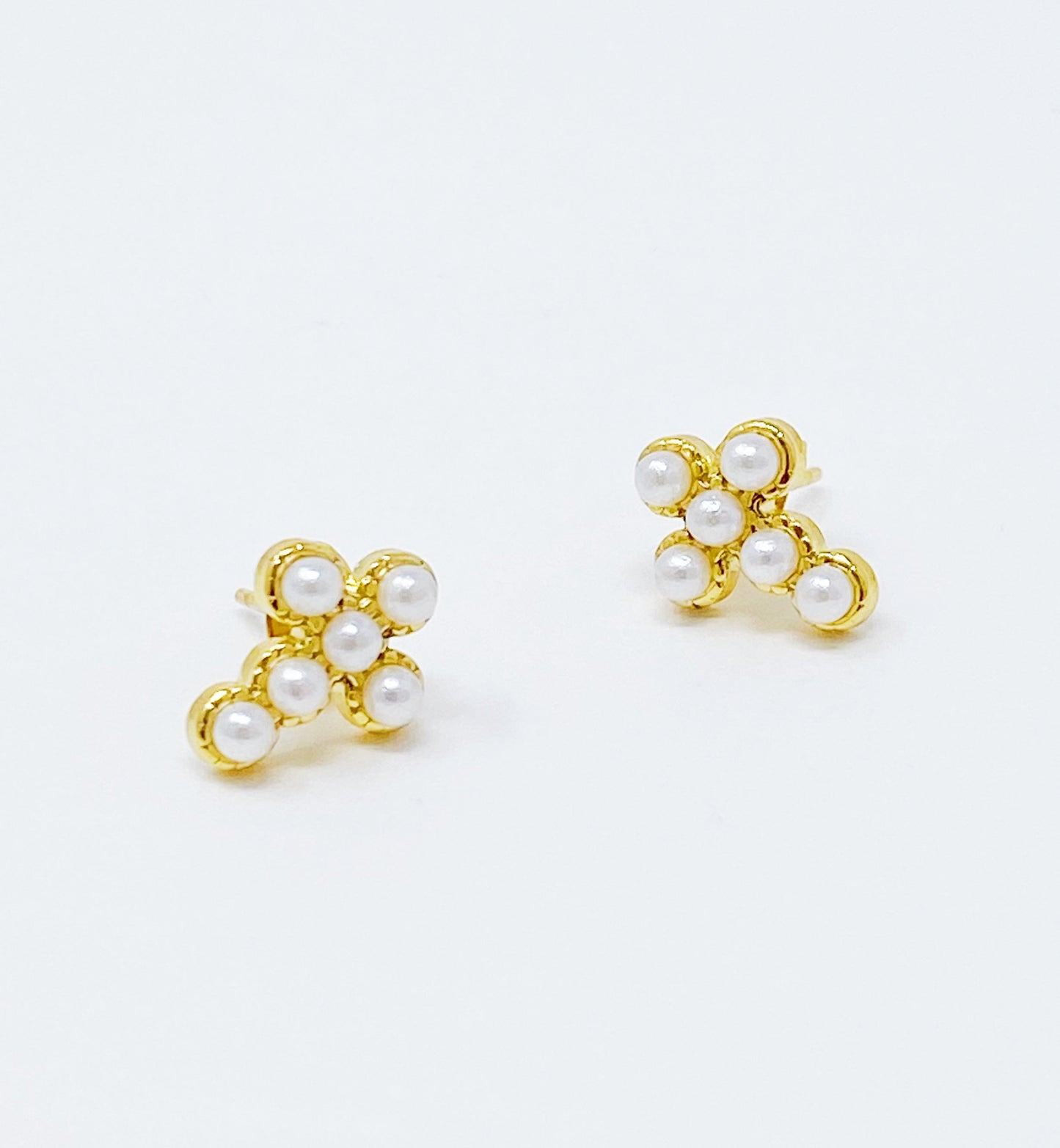 Dainty Cross Stud Earrings by Ellisonyoung.com