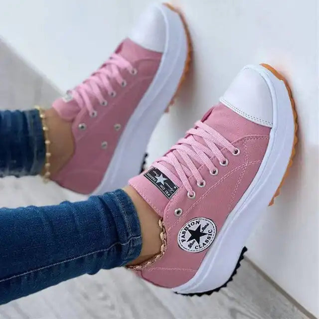 Women's Canvas Lace Up Sneakers