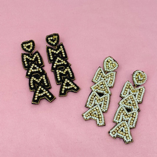 Beaded Mama Dangle Earrings by Ellisonyoung.com