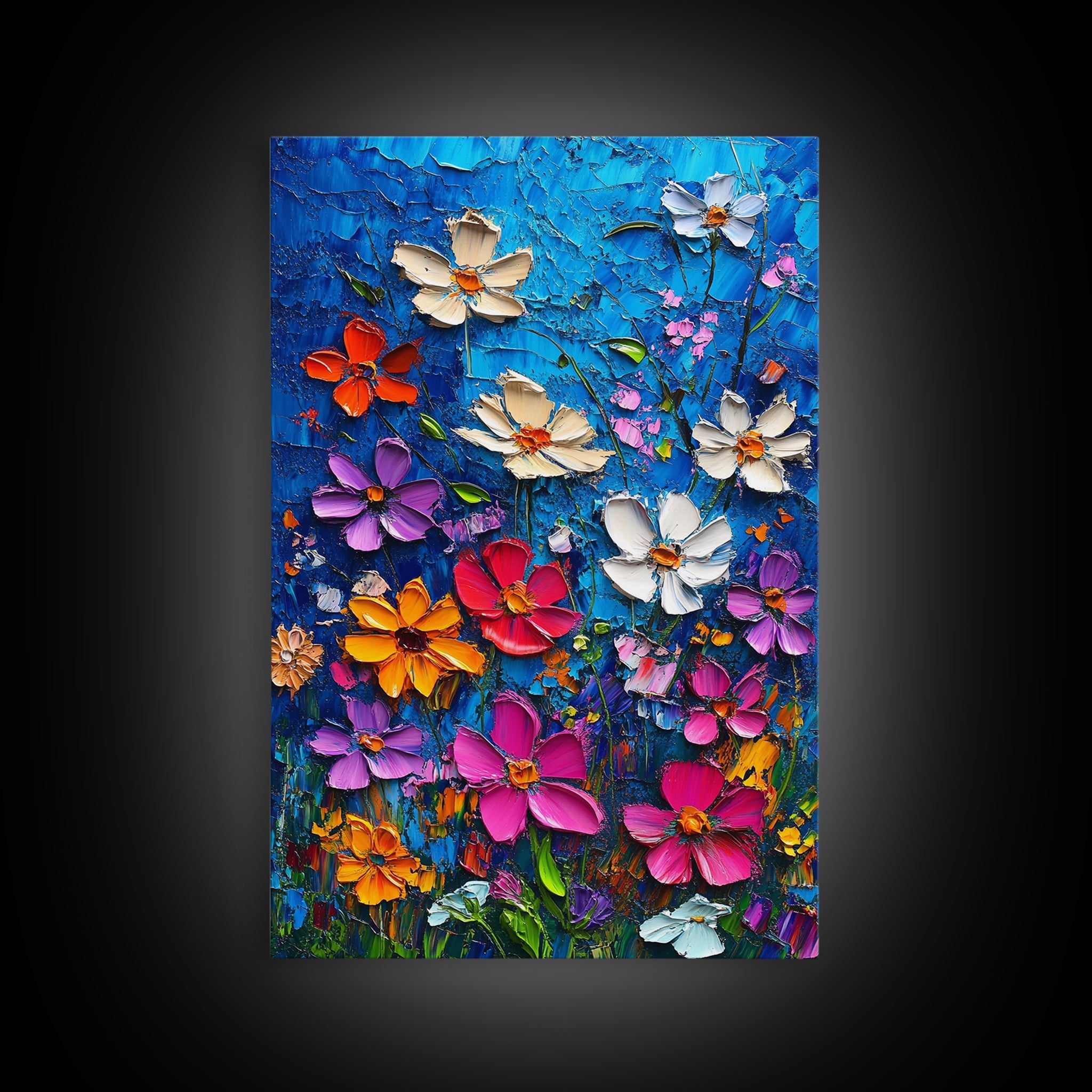 Wildflower Oil Painting Print, Wildflowers Home Decor, Boho Wall Art, Botanical Art, Oil Painting Wall Art, Floral Wall Prints