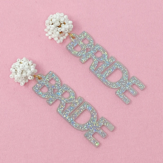 Bride Babe Cutout Acrylic Earrings by Ellisonyoung.com