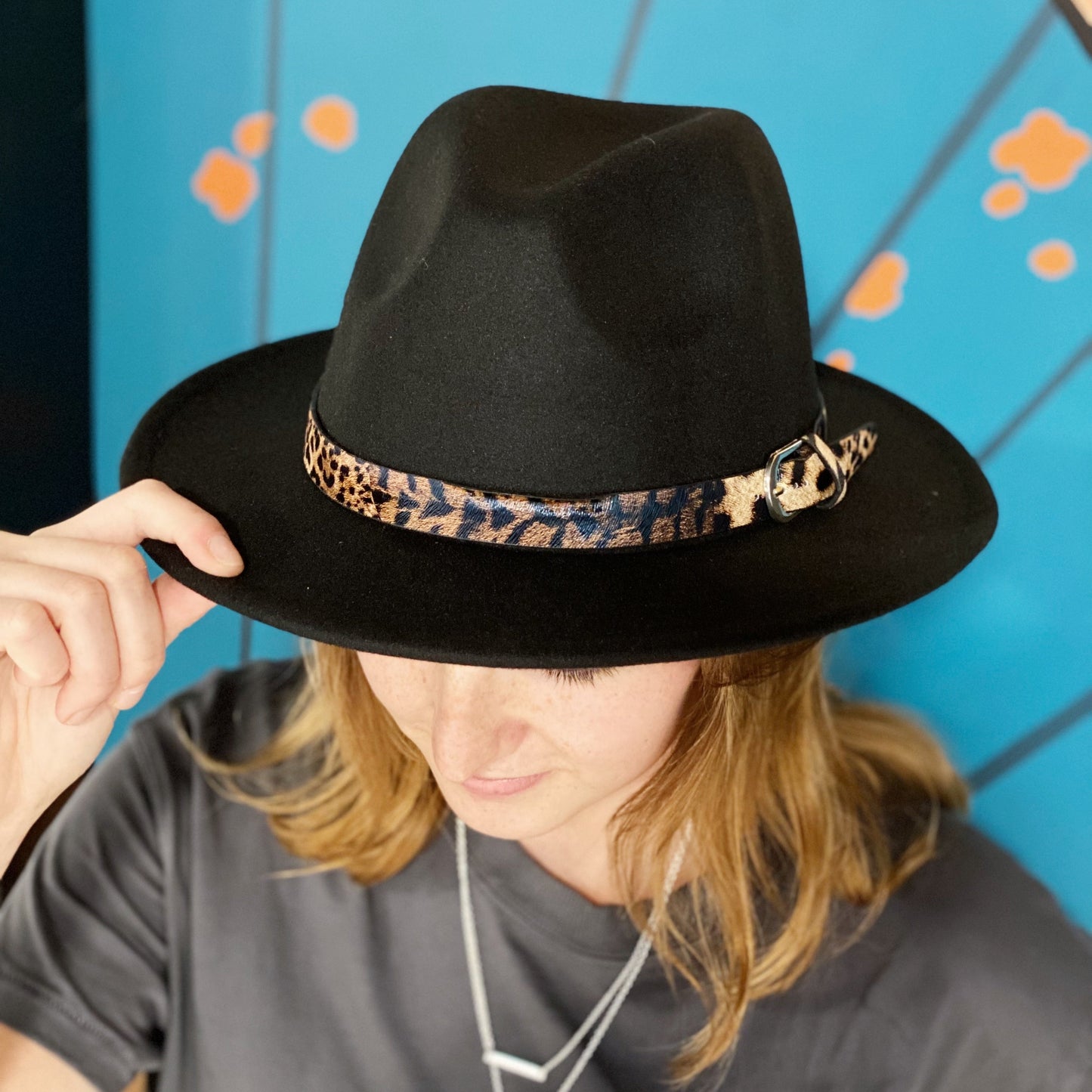 Leopard Band Fedora Hat by Ellisonyoung.com