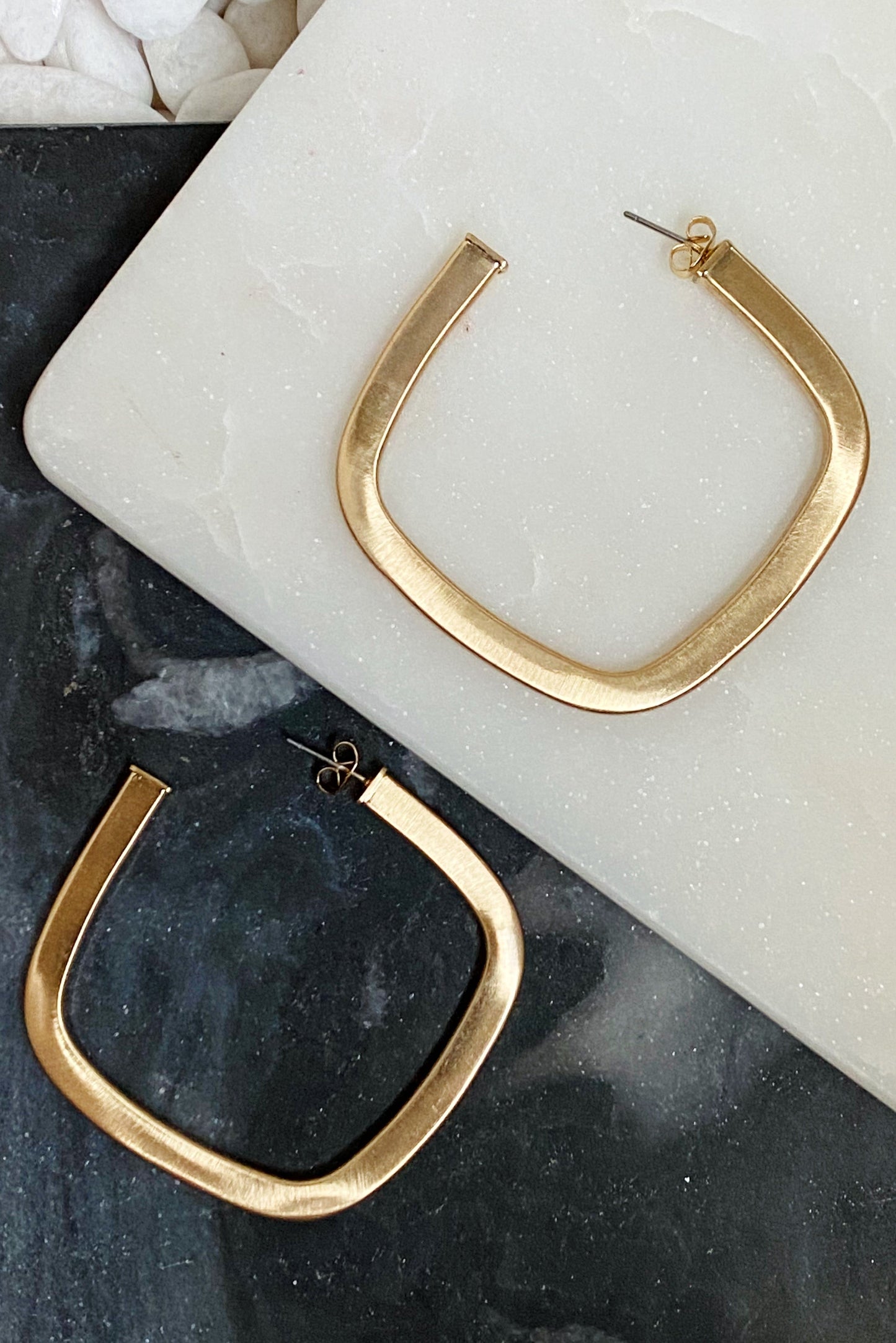 Overall Luxe Square Hoop Earrings by Ellisonyoung.com