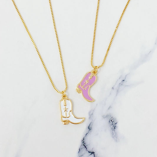 Cow Girl Boot Pendant Necklace by Ellisonyoung.com