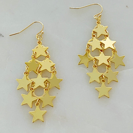 Nine Stars Lined Chandelier Earring by Ellisonyoung.com