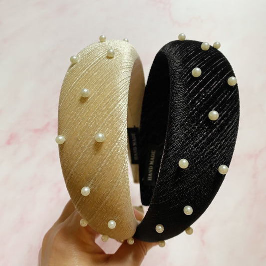 Silky Velvet Pearl Headband by Ellisonyoung.com