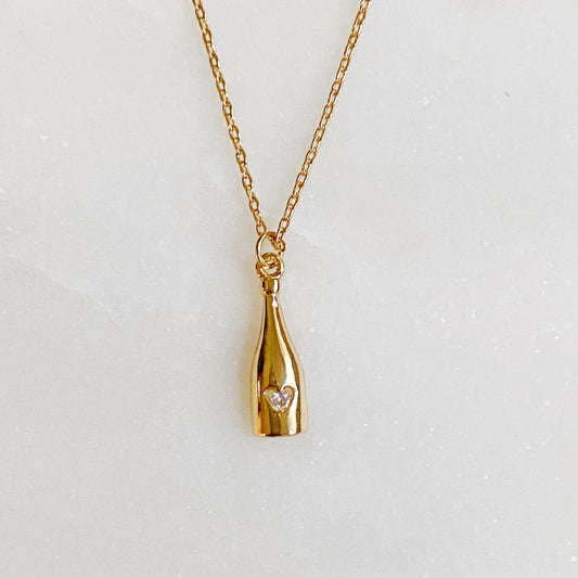 Golden Champagne Pendant Necklace by Ellisonyoung.com
