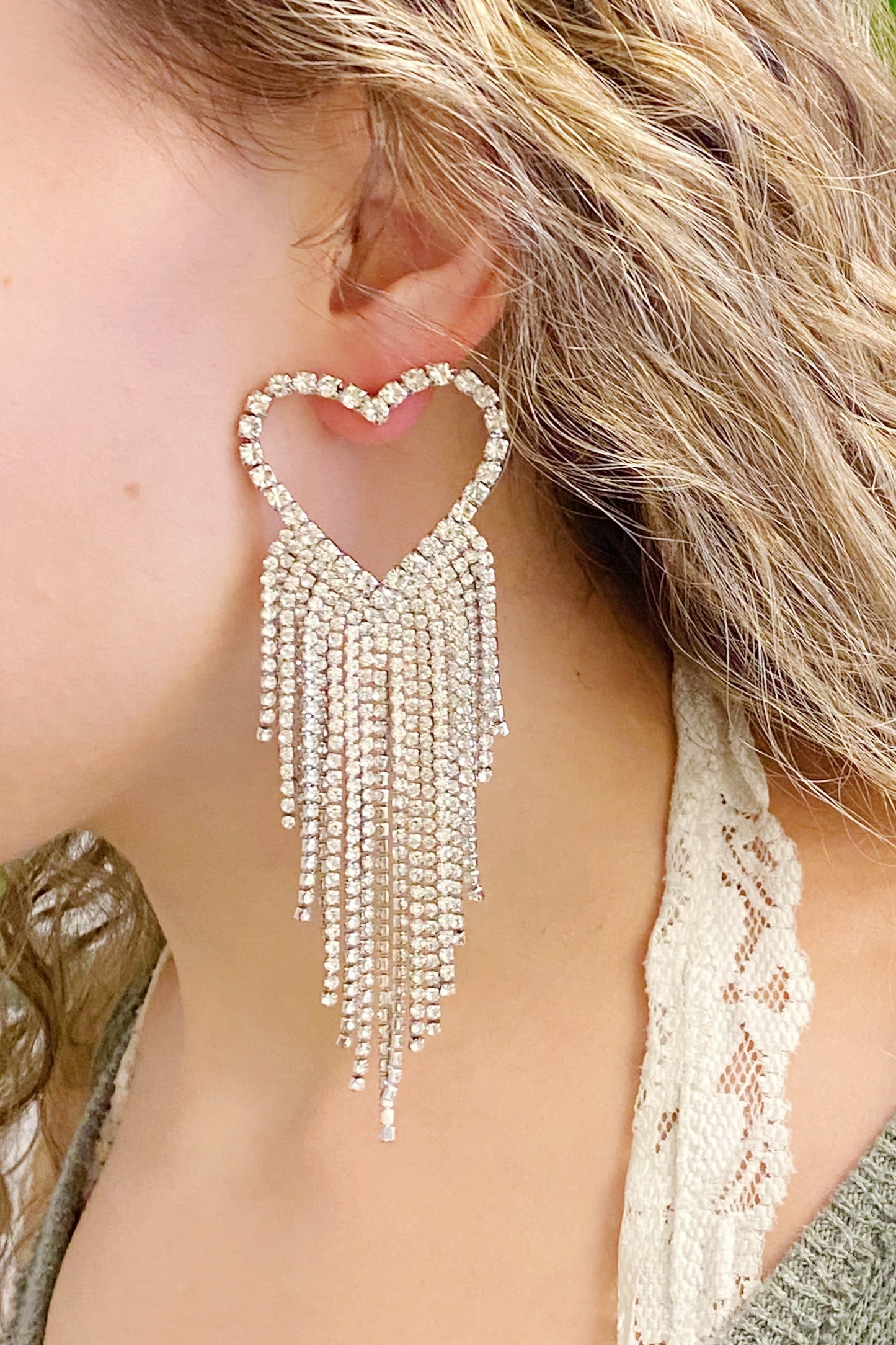 Fringed Shine Heart Earrings by Ellisonyoung.com