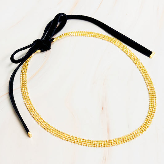Ties On The Back Golden Choker Necklace by Ellisonyoung.com