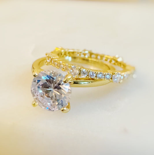 Romantic Round Cut Solitaire Ring Set Of 2 by Ellisonyoung.com
