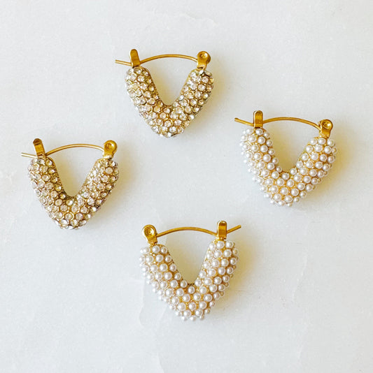 V Shape Classy Hoop Earrings by Ellisonyoung.com