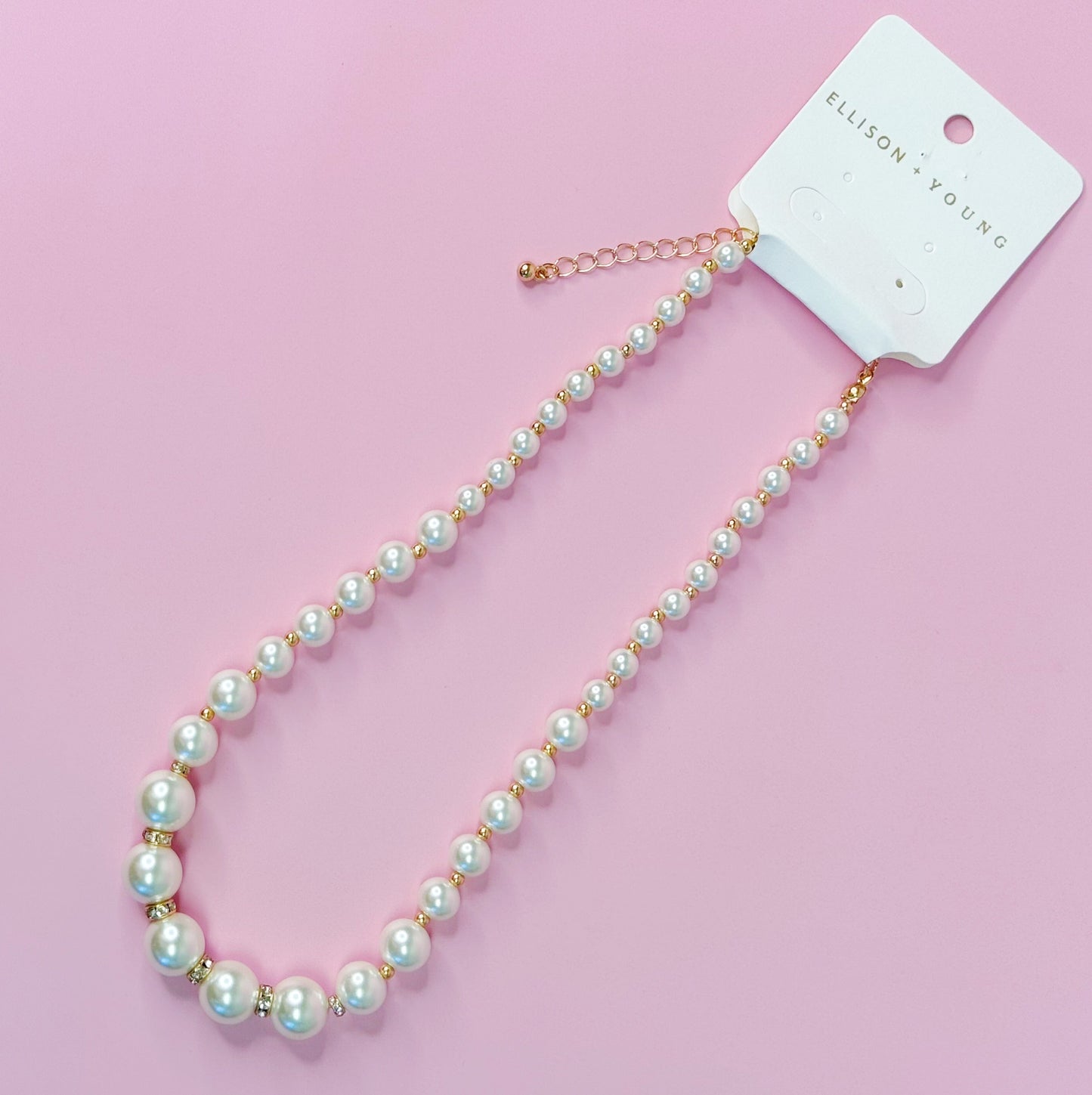 Graduated Glam Pearl Necklace by Ellisonyoung.com