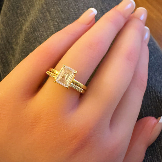Emerald Cut Solitaire Ring Set Of 2 by Ellisonyoung.com