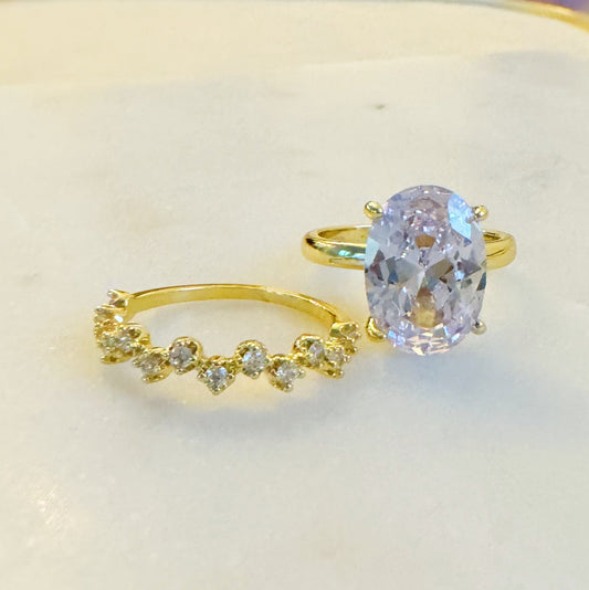 Lovely Oval Cut Solitaire Ring Set Of 2 by Ellisonyoung.com