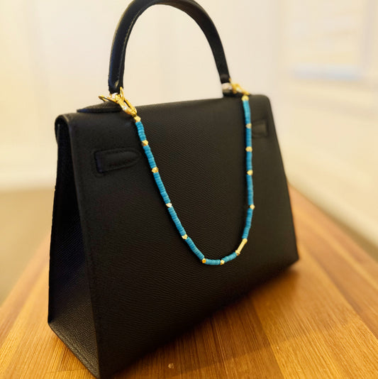 Turquoise Golden Edge Bag Charm by Ellisonyoung.com